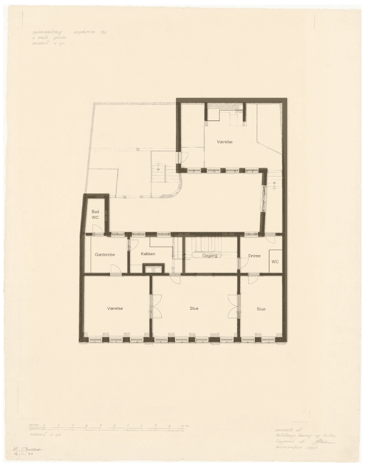 Floor plan, Nyhavn 65, 1.