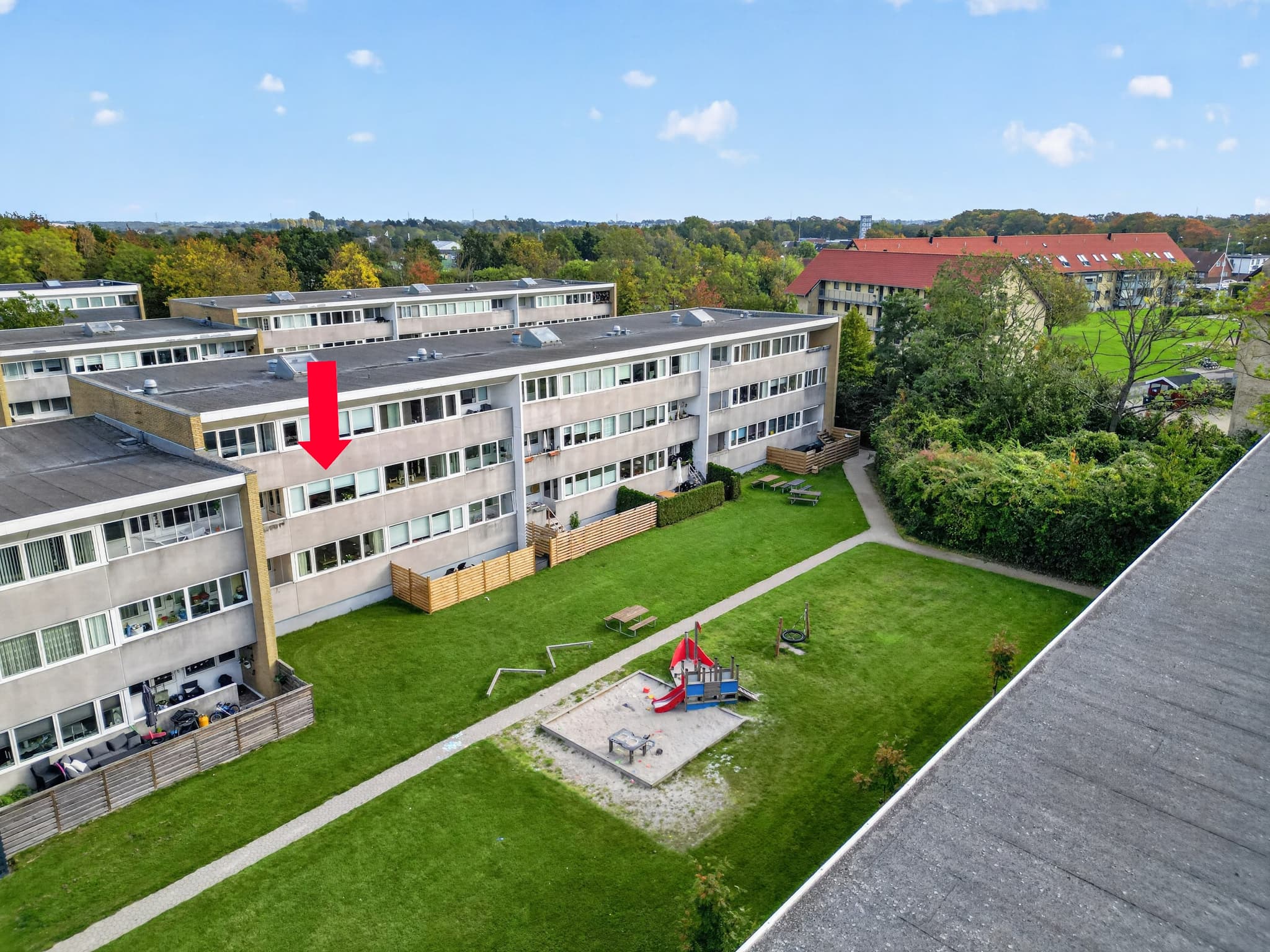 Facade af lejlighed til leje i Roskilde